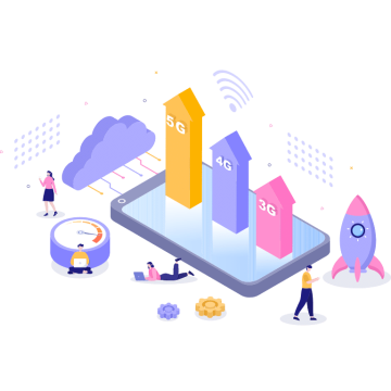 Visuele weergave hogere snelheid 4 en 5G internet